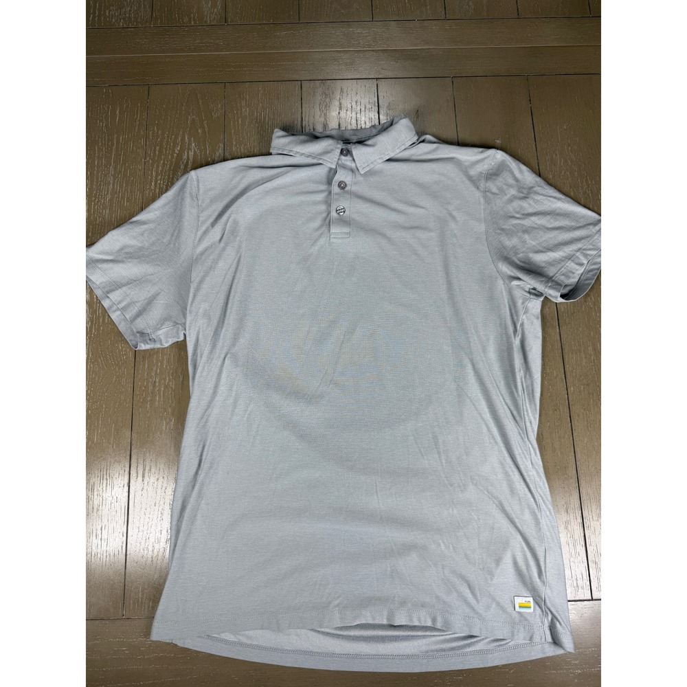 Vuori Strato Tech Polo Mens M Gray Performance Golf Shirt Short Sleeve